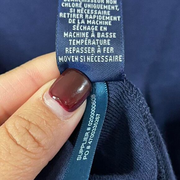 RALPH LAUREN SIZE XL navy blue cotton & lyocell t-shirt with embroidered logo - Picture 5 of 7